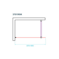 Inloopdouche Van Rijn ST01 Met Stabilisatiestang 90x200 cm Rookglas 8 mm RVS