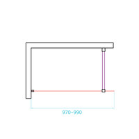 Inloopdouche Van Rijn ST01 Met Stabilisatiestang 100x200 cm Rookglas 8 mm Mat Zwart