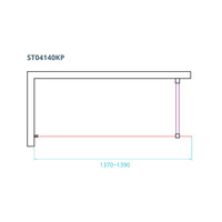 Inloopdouche Van Rijn ST04 Met Stabilisatiestang 140x200 cm 8 mm Helder Glas Zwart