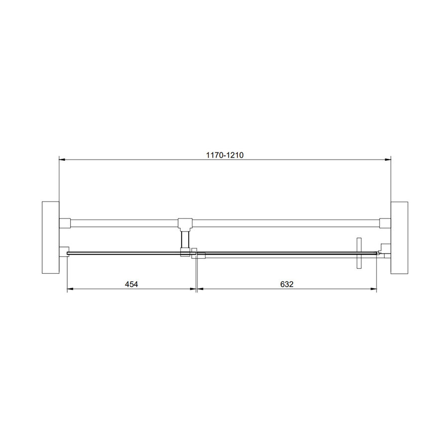 Nisdeur Van Rijn ST05 Draaideur Met Vaste Wand 120x200 cm 8 mm Chroom