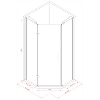 Douchecabine Vijfhoek 90X90X192 cm 8mm Veiligheidsglas Excl. Afvoer