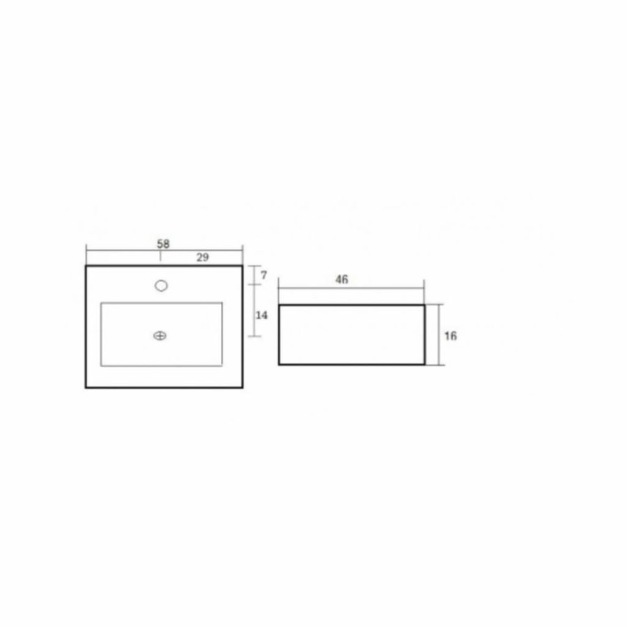 Wastafel Keramiek Feel 58X46X16 Cm