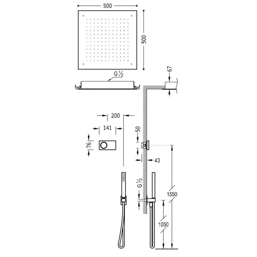 Elektronische Douchethermostaat Set Type 5