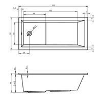 Ligbad Lusso Plus 170X80X44 Cm Wit