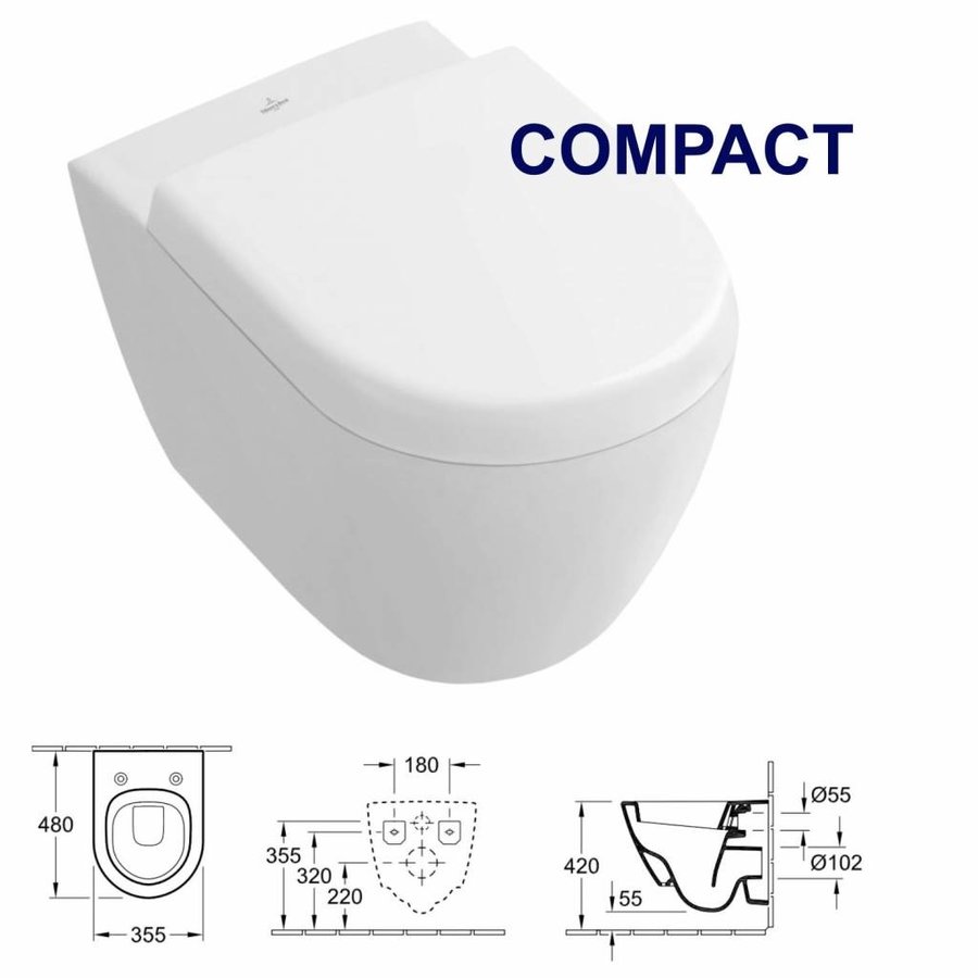 Xs Toiletset 11 V&B Subway 2.0 Compact Met Argos/Delos Drukplaat