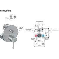 Buddy Inbouw Douche/Badmengkraan Met Automatische Omstelinrichting 032