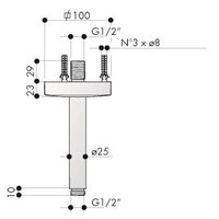 Mate Plafondbuis Vierkant Verzwaard 15, 30 Cm