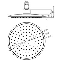 Abs Hoofddouche Rond 200Mm Chroom/Grijs