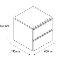 Ladekast 450X450 Houtnerf Zwart Gelakt