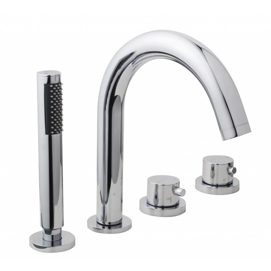 Amon Round 4 Gats Badrandthermostaat Chroom Set Compleet