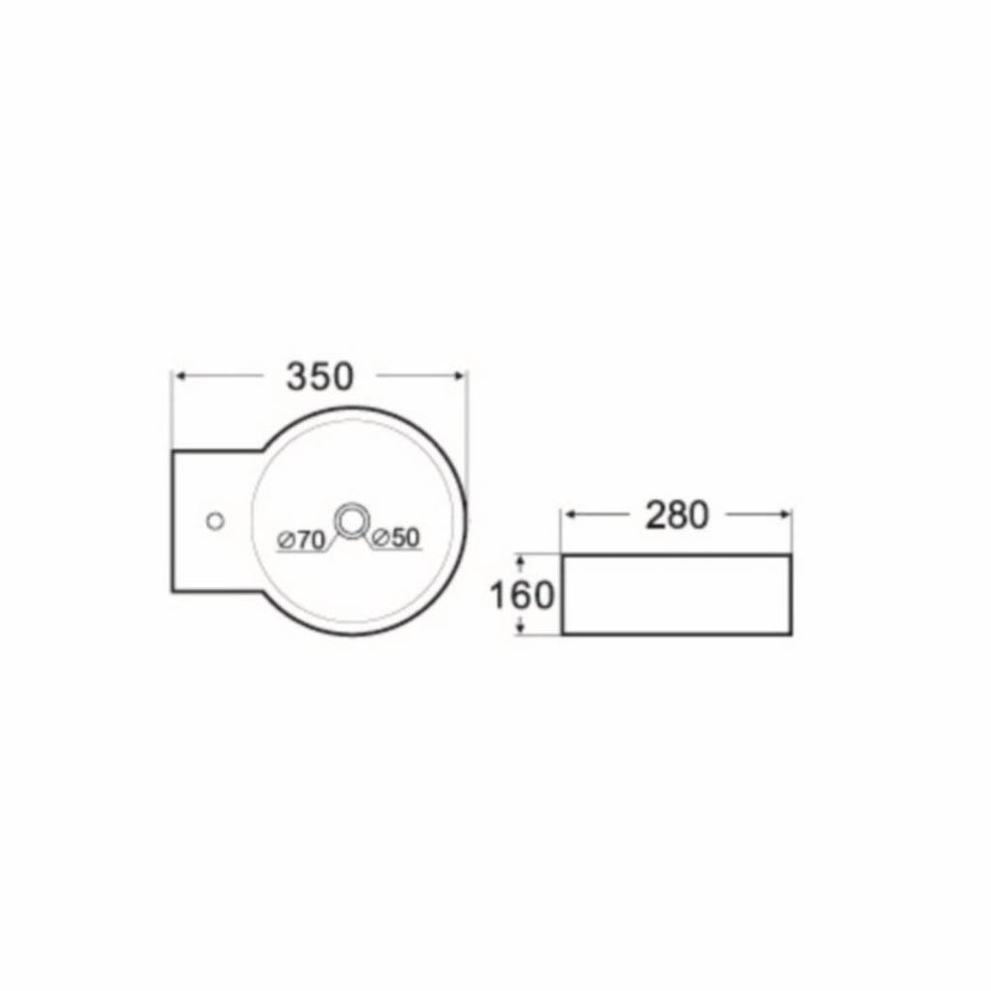 Fonteinset Hera Keramiek 35X28 Cm Rvs (Keuze Uit 8 Kranen)