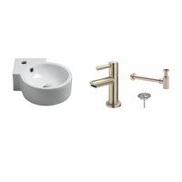 Fonteinset Devi Keramische 44X28 Cm Rvs (Keuze Uit 8 Kranen)