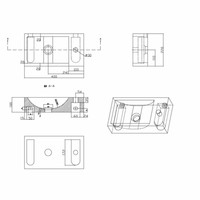 Fonteinset Cura Natuursteen Rechts 40X22X10 Cm Rvs (Keuze Uit 8 Kranen)