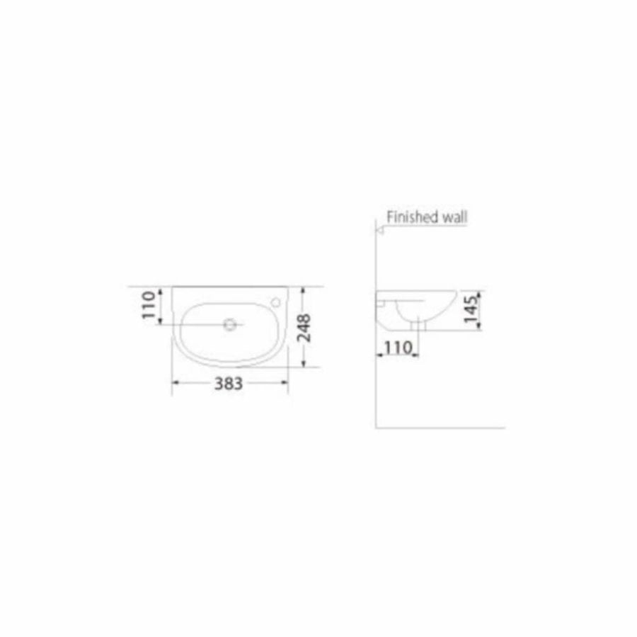 Fonteinset Horus Keramiek 38X25X9 Cm Chroom (Keuze Uit 20 Kranen)