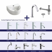 Fonteinset Helios Halfrond 30X25X12 Cm Chroom (Keuze Uit 20 Kranen)