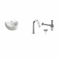 Fonteinset Helios Halfrond 30X25X12 Cm Chroom (Keuze Uit 20 Kranen)