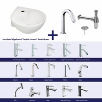 Fonteinset Kratos Keramiek 35X35X14.5 Cm Chroom (Keuze Uit 20 Kranen)