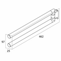 Handdoekrek Bold 2-Armig Mat Zwart