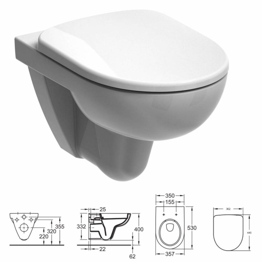 Up100 Toiletset 09 Geberit 280 Rimfree Met Bril En Drukplaat