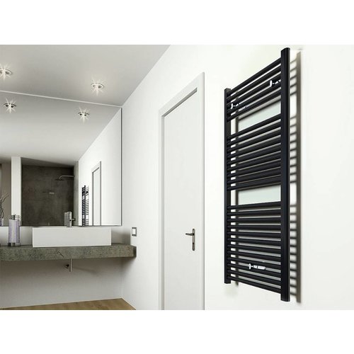 Sierradiator Heka Midden Onder Aansluiting Mat- Zwart 118,5X60 Cm 