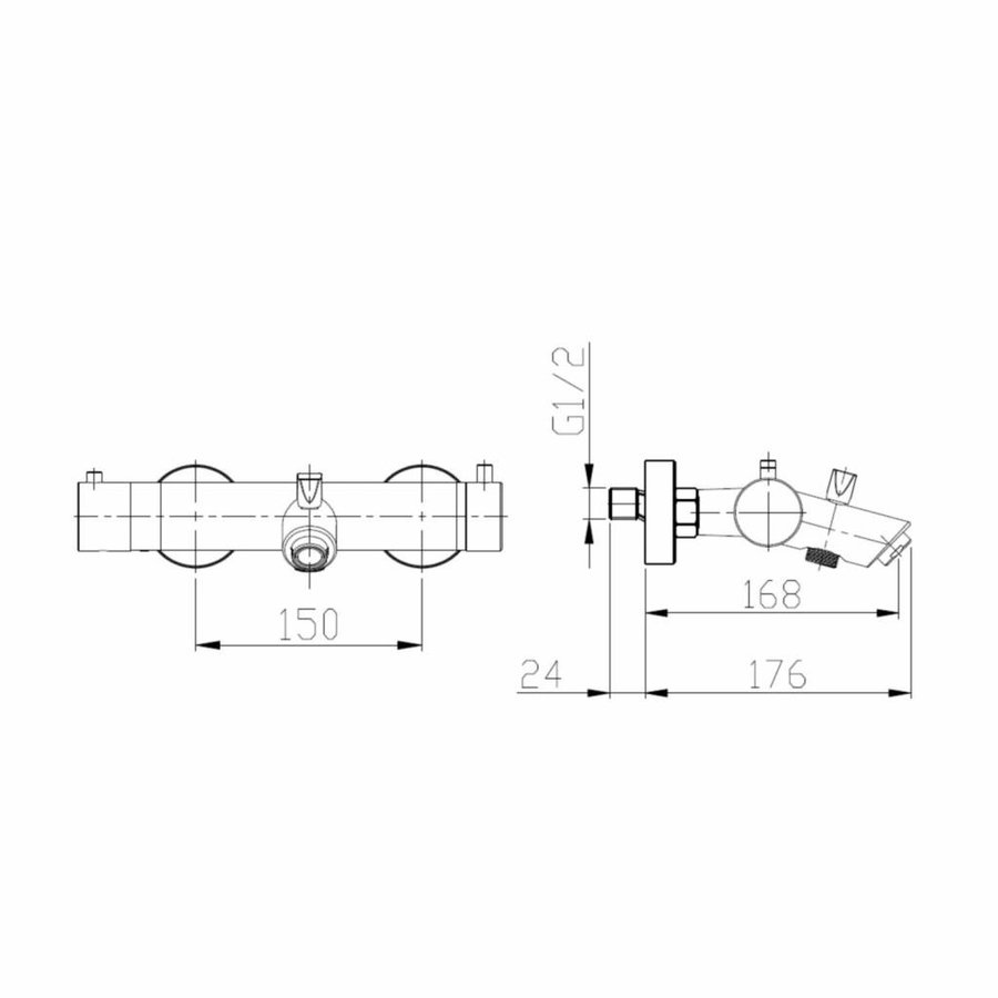 Thermostatische Badmengkraan Rio-304 Rvs