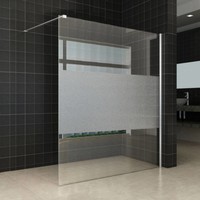 Douchewand 160X200Cm 8Mm Met Schaamband Nano Glas