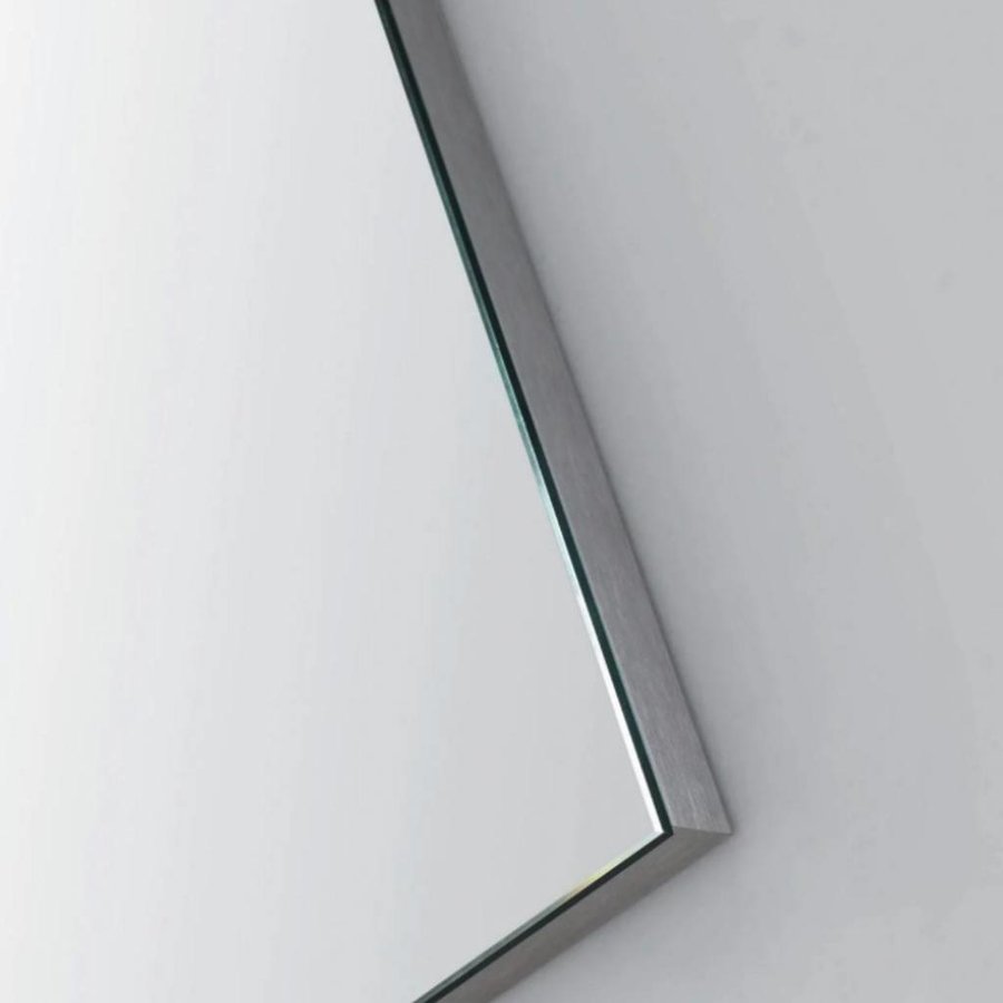 Basis Spiegel Aluminium Geborsteld (In 9 Maten)