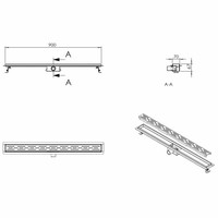 Zwarte Rvs Douchegoot Met Flens En Sifon 70 t/m 100 cm