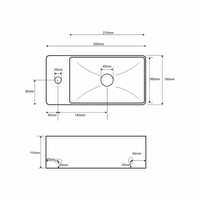 Fonteinpack Chepri XXS Links Keramiek 30.5x18x11 cm Zwart (Keuze uit 4 kranen)