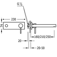 Alp Inbouw mengkraan 210 mm 20320002