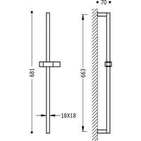 Barras Y Ducha CUADRO‑SLIM glijstang Messing 107922