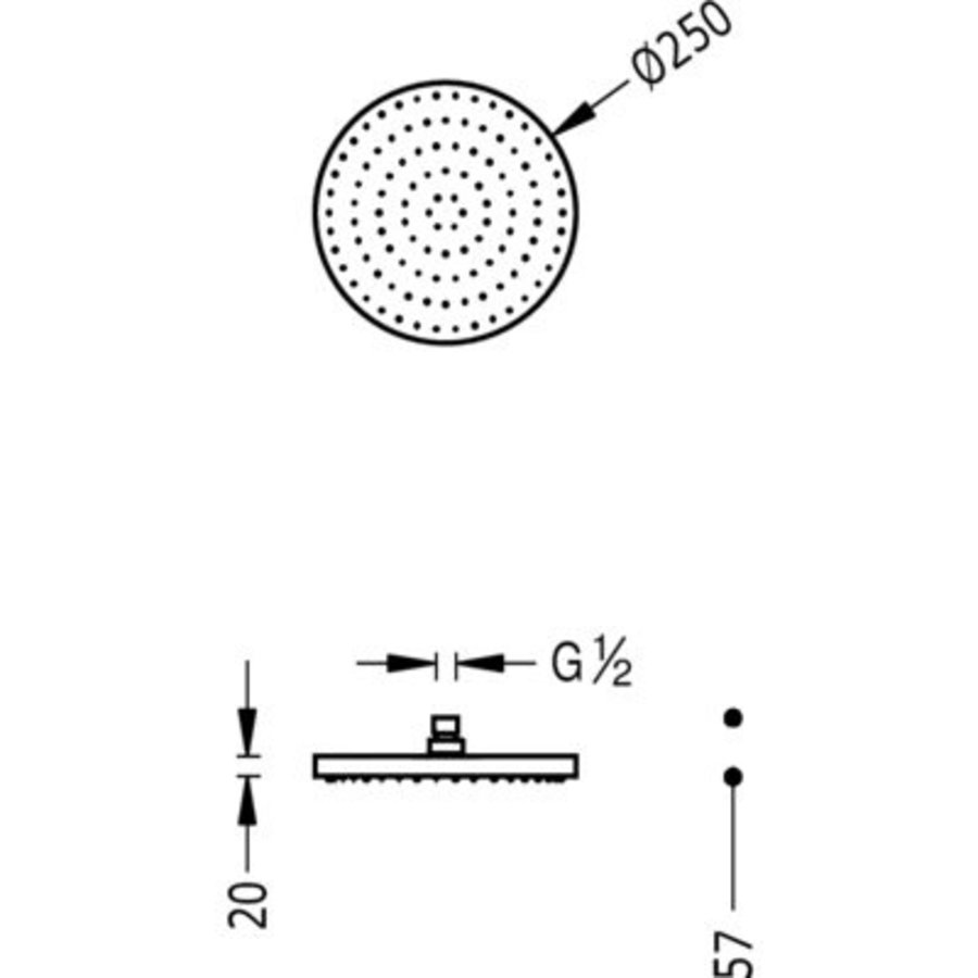 atomair Individualiteit zwak Tres Barras Y Ducha Antikalk douchekop FULL Hoofddouche chroom Ø 250 mm  13413726 | - Megadump Dalen