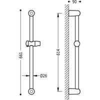 Barras Y Ducha ECO glijstang Ø 25 mm 143835