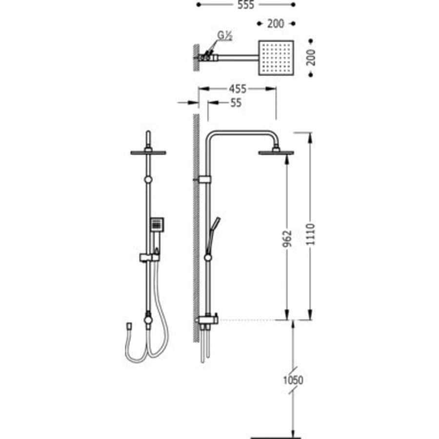 Barras Y Ducha Doucheset Hoofddouche 200x200 mm 20047501