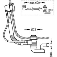 Complementos Afvoerplug automatische met overloop Ø 73 mm 134846