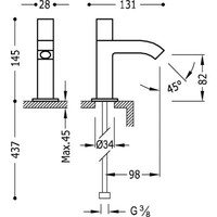 Cuadro Wastafelkraan 1 waterleiding of voormengsysteem 107503