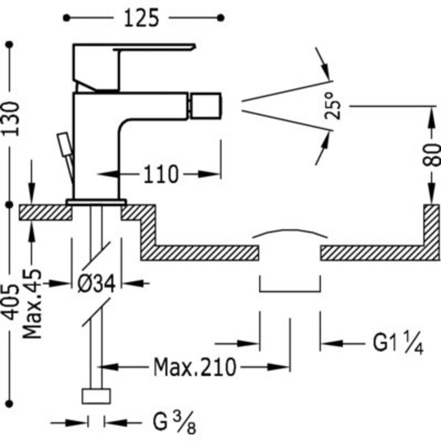 Loft Bidetmengkraan Afvoerplug 20012001D