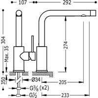 Top Keukenkraan dubbele functie, zonder filter 162456