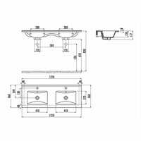 Badmeubelset Q1 120x46 cm Hoogglans Wit (incl spiegel)