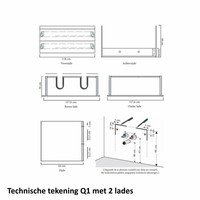 Badmeubelset Q1 120x46 cm Hoogglans Wit (incl spiegel)