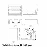 Badmeubelset Q1 120x46 cm Hoogglans Wit (incl spiegel)