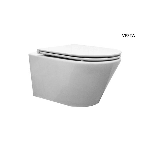 Hangtoilet Vesta Diepspoel Wit (Inclusief Flatline Zitting) 