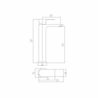 Verhoogde Wastafelmengkraan Dynamic Eengreeps 14.5x5.2x25.7 cm Chroom