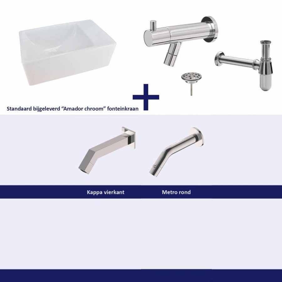 Fonteinset met Inbouwkraan Chroom (Keuze Uit 3 Kranen)Fonteinset Chepri met Inbouwkraan Chroom (Keuze Uit 3 Kranen)