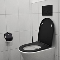 Toiletzitting met Deksel Vesta Shade Slim met Soft Close Mat Zwart