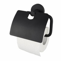 Toiletrolhouder Kosmos met Klep Mat Zwart