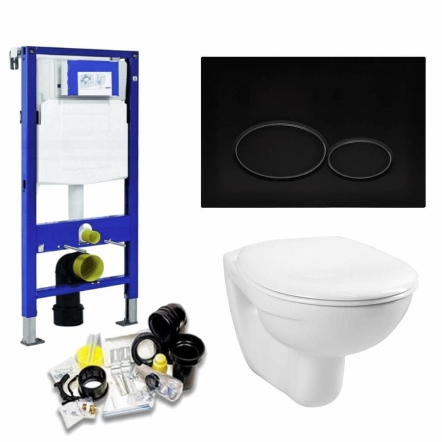 UP320 Toiletset 03 Megasplash Basic Smart Met Matzwarte Drukplaat