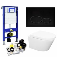 UP320 Toiletset 36 Aqua Splash Vesta  Rimless Met Matzwarte Drukplaat