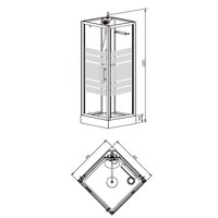 Thermo complete douchecabine 80x80x218 alu  5mm glas