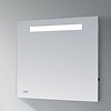 Sanitop Spiegel Sanitop met LED Verlichting en Geintegreerde Klok Aluminium Geborsteld (In 8 maten)